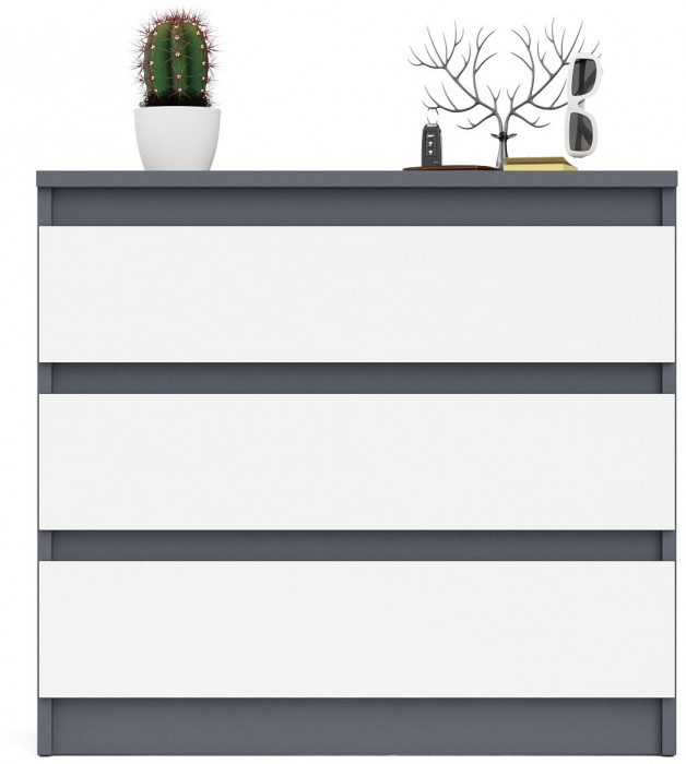 Мори Комод МК800.1, цвет графит/белый, ШхГхВ 80,4х41х73 см.
