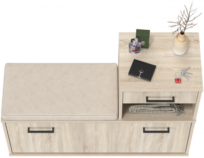 Лира ГК 2-0714дубсон Тумба под обувь, цвет дуб сонома, ШхГхВ 100х33х75,5 см., универсальная сборка