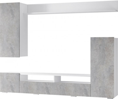 Гостиная &quot;Диаманд&quot; белый/цемент светлый