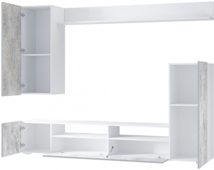 Гостиная "Диаманд" белый/цемент светлый