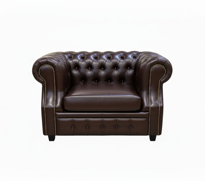 Кресло Честер ЛОФТ, экокожа коричневый