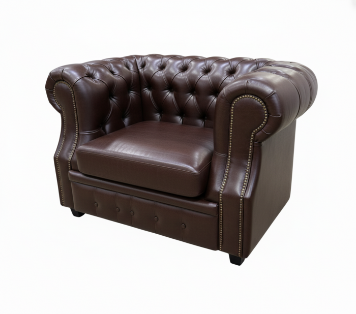 Кресло Честер ЛОФТ, экокожа коричневый
