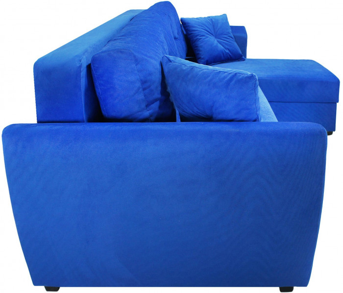Диван-кровать угловой Амстердам Люкс, 150х200, еврокнижка, велюр, синий