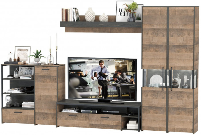 Трувор Гостиная 035, дуб гранж песочный/интра