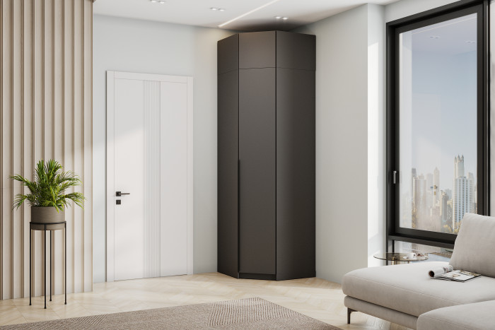 Шкаф угловой с антресолью ШК 5, Графит