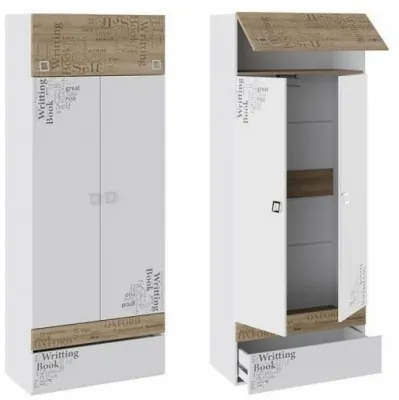 Оксфорд ТД-139.07.22 Шкаф для одежды (Ривьера/Белый с рисунком)