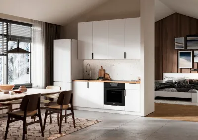 ЛИОН Кухня 2,0 (2000х2520х600) Фасад БЕЛЫЙ/Корпус БЕЛЫЙ