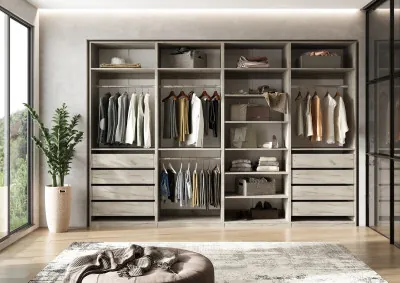 Гардеробная Ларго Вариант №2, Крафт серый (без фасадов)