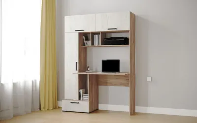 Компьютерный стол Квартет-11, Дуб крафт табачный/Дуб крафт белый