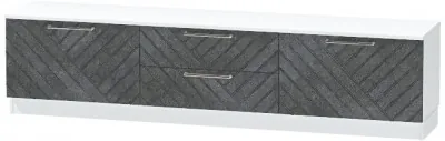 Тумба-4 под ТВ напольная "Иннэс-7", Белый/Бетон графит