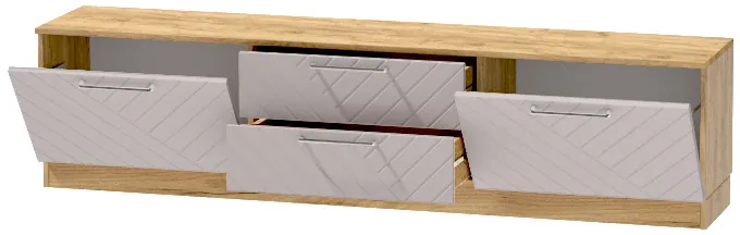 Тумба-4 под ТВ напольная "Иннэс-7", Крафт золотой/Грэй софт