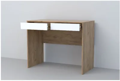 Эго Стол Ст-1 (Глянец Белый/Дуб Крафт Золотой)