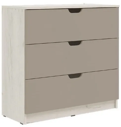 Юниор-4 Комод 3 ящика (800) (Шарли бриз, Крафт белый)