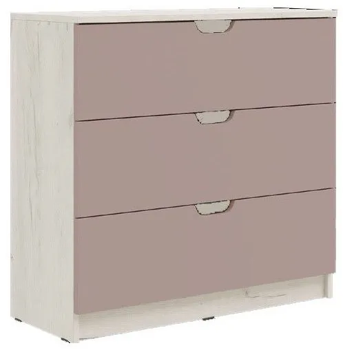 Юниор-4 Комод 3 ящика (800) (Шарли бриз, Крафт белый)