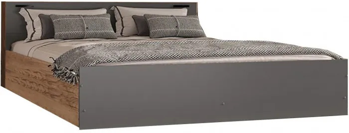 Басямиф Кровать 160, дуб крафт/графит