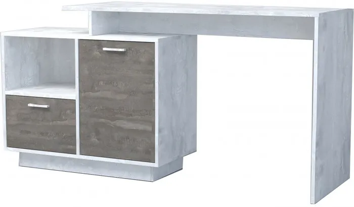 Эго Стол Ст-2 ПД (Глянец Белый/Бетон Светлый)