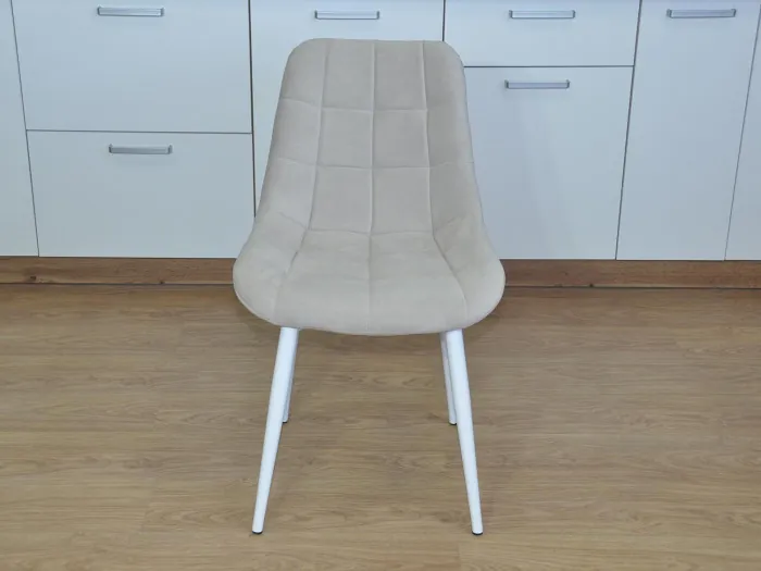 Стул Р / белый /велюр бежевый