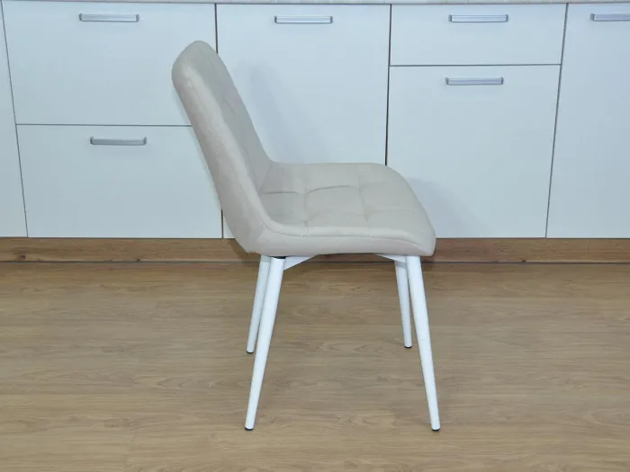 Стул Р / белый /велюр бежевый