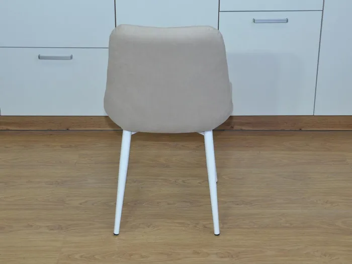 Стул Р / белый /велюр бежевый