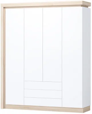 Астра Шкаф №3, Белый глянец/Сонома