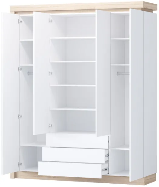 Астра Шкаф №3, Белый глянец/Сонома