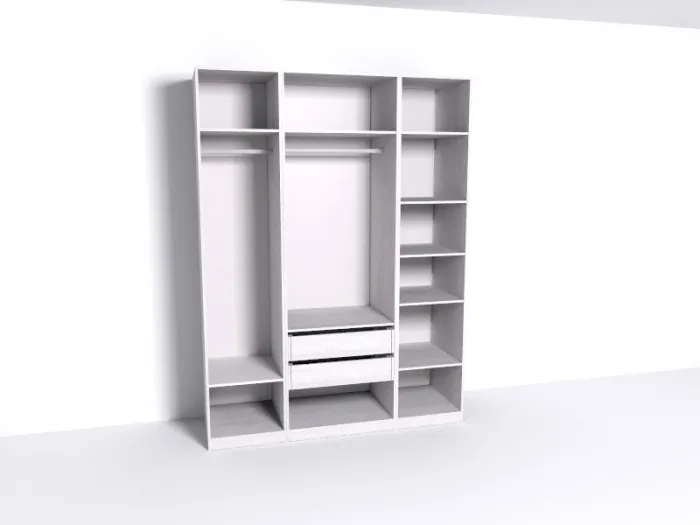 Гардеробная Рум. Комплект 4.1 без фасадов, ясень