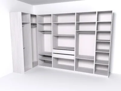 Гардеробная Рум. Комплект 5.1 без фасадов, ясень