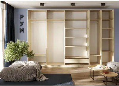 Гардеробная Рум. Комплект 6.1 без фасадов, дуб сонома