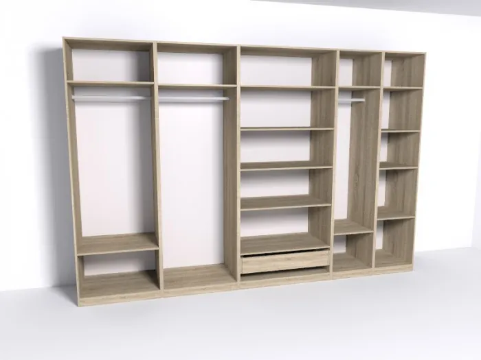 Гардеробная Рум. Комплект 6.1 без фасадов, дуб сонома