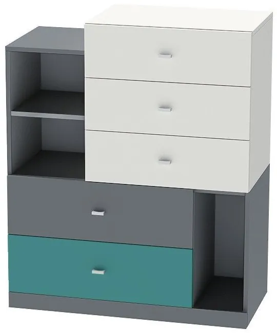 Модульная детская Клео набор 4 (Графит/Миндаль/Солнечный)