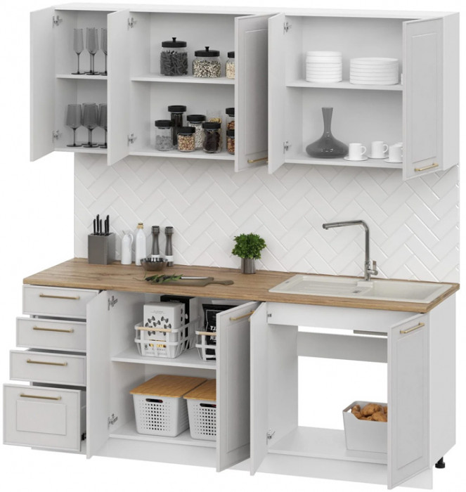 Кухня Милена 2,0м, Белый