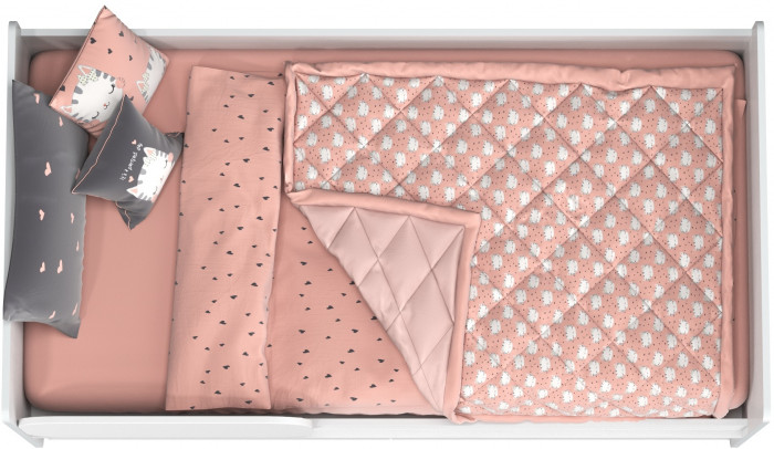 КР100 Уна 11.22 Кровать с ящиками, цвет белый(структура Поры дерева), ШхГхВ 163,8х87,6х65,3 см., 800х1600 мм., б/м, осн. есть, съёмный бортик