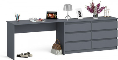 Мори письменный стол МСП1200.1 + Комод МК1380.6, графит