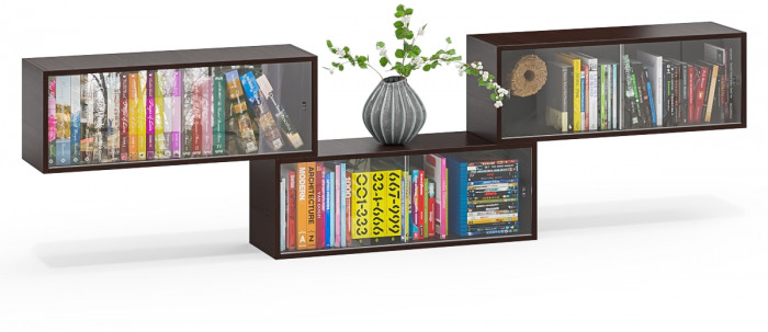 Три полки книжных С-МД-КН01, венге