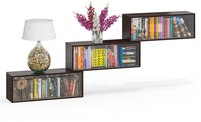 Три полки книжных С-МД-КН01, венге