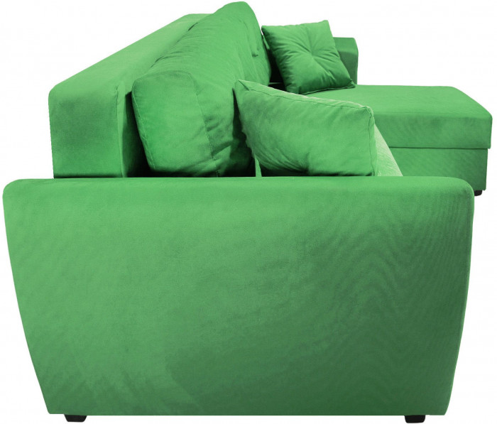 Диван-кровать угловой Амстердам Люкс, 150х200, еврокнижка, велюр, зеленый