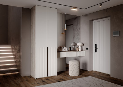 Тумба косметическая со шкафом 2х-ств Марвэл, Крафт серый/Кашемир