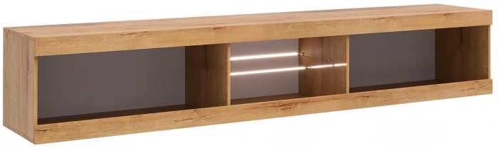 Прага Тумба ТВ макси Дуб Вотан/Черный глянец