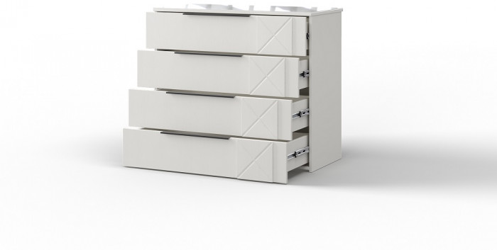 Модульная спальня "Агата" - Белый текстурный/Дуб полярный