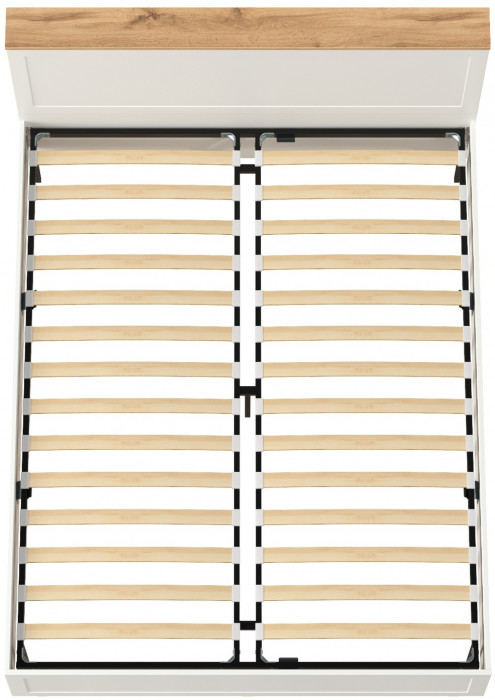 Остин 11.53 Кровать + ортопед, белый шагрень/дуб крафт золотой