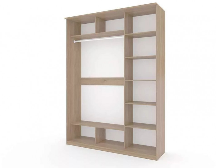 Шкаф купе Модерн 1776х600 3-х дверный 2-х секционный зеркало ясень