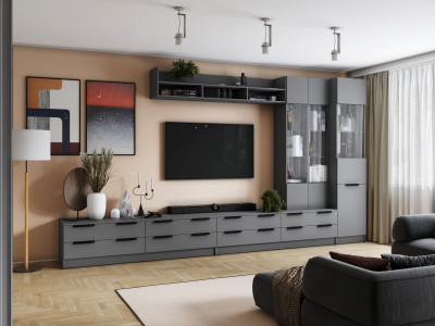 Набор мебели для гостиной "Мадрид", Графит серый