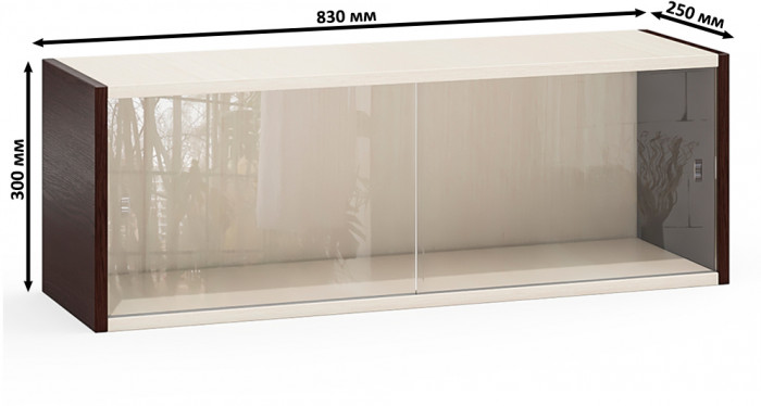 Три полки книжных С-МД-КН01, венге/дуб