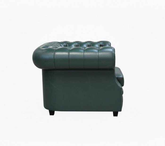 Кресло Честер ЛОФТ, экокожа, зеленый