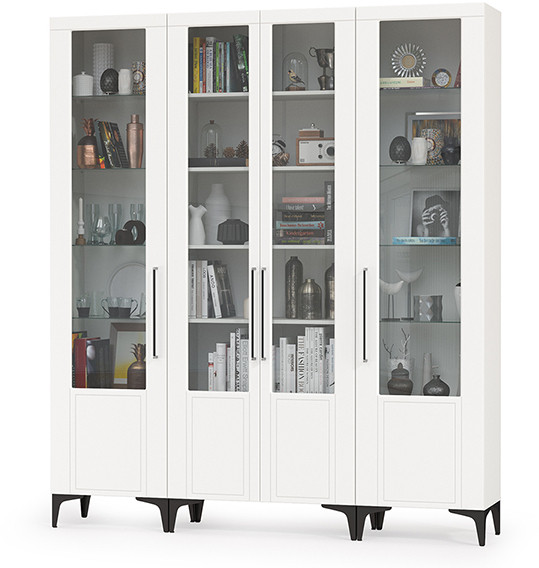 Валенсия Гостиная № 072, ЛДСП белый шагрень/МДФ белый шагрень