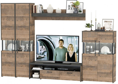 Трувор Гостиная 039, дуб гранж песочный/интра