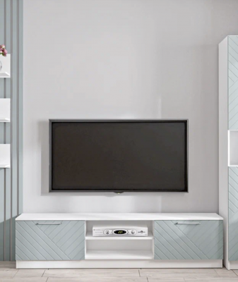 Тумба для ТВ-техники напольная "Иннэс-7", Белый/Монблан Р-826