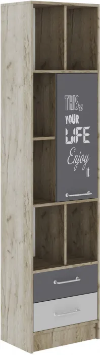 Модульная подростковая спальня Колибри-Лофт, набор 2, Крафт серый/Графит серый