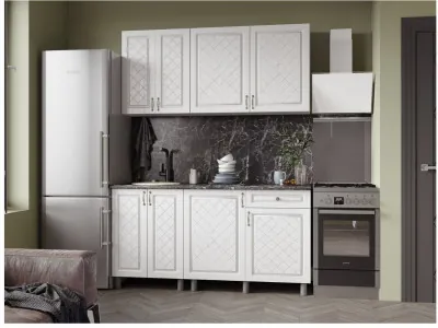 Кухонный гарнитур Версаль 1,6м, Арктик/Арктик