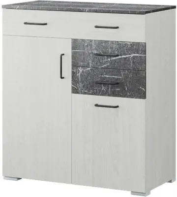 Комод "Теана" -  Анкор светлый/МДФ мрамор дарк